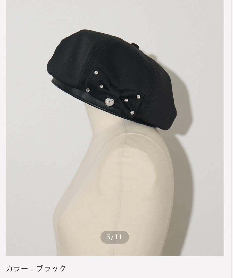 ‪‪pium ビジューリボンベレー ブラック