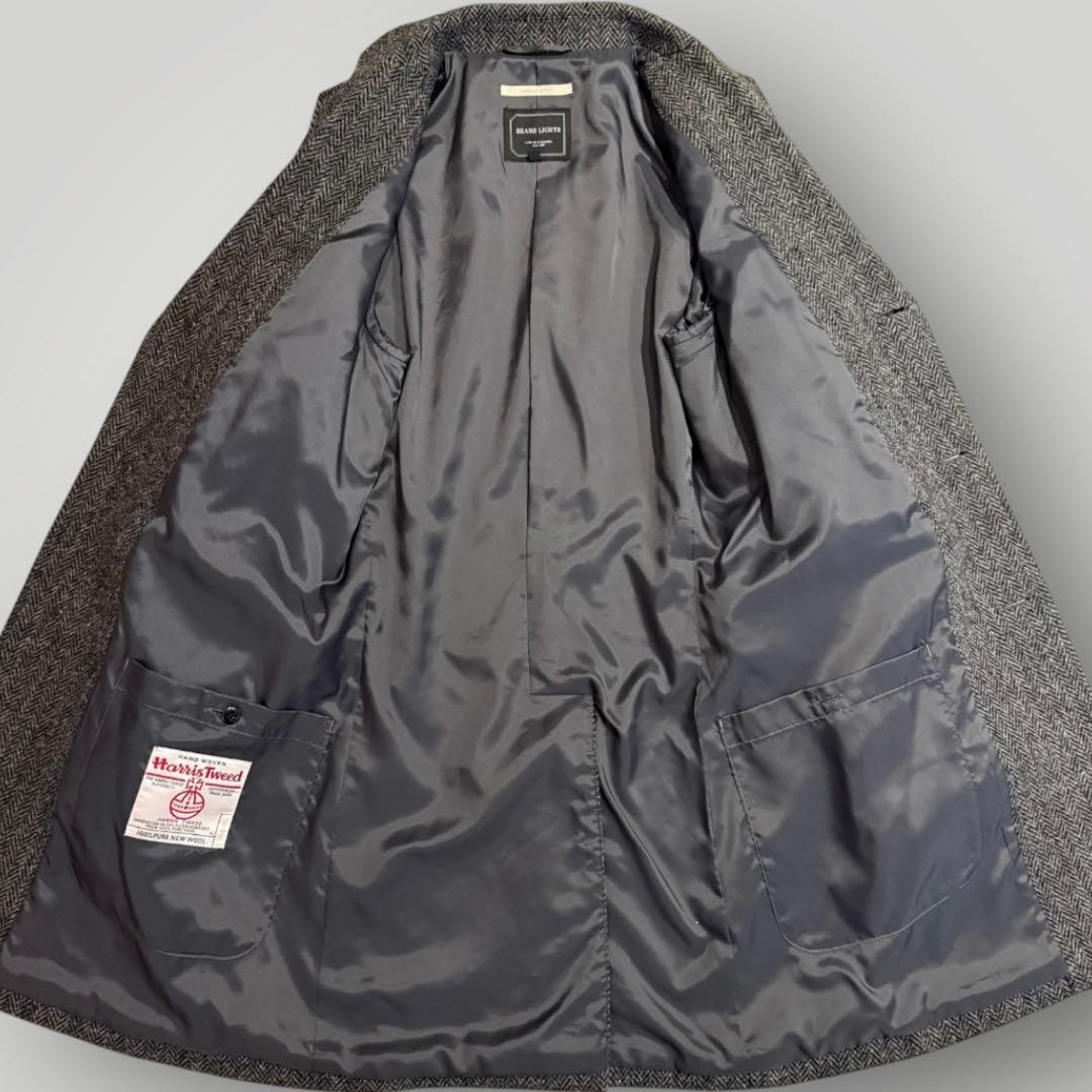 美品 BEAMS LIGHTS ハリスツイード ヘリンボーン チェスターコート