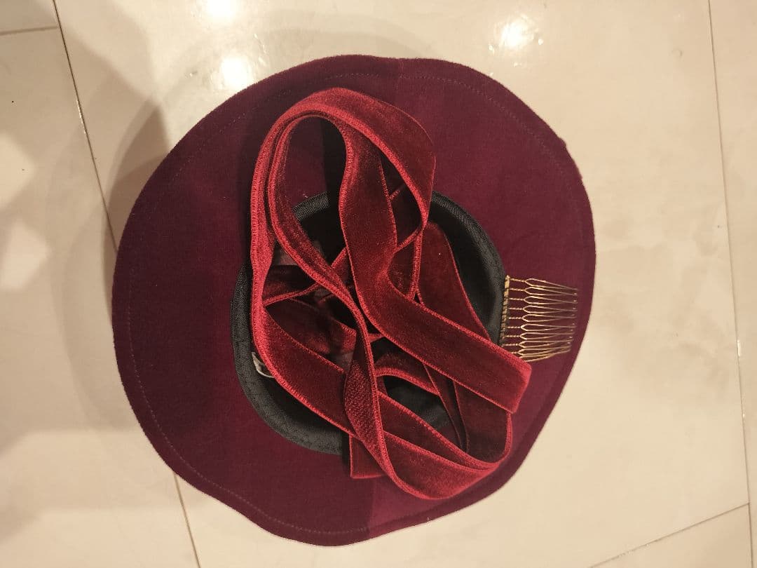 ヴィクトリアンメイデン　ベロアローズミニハット　ボルドー