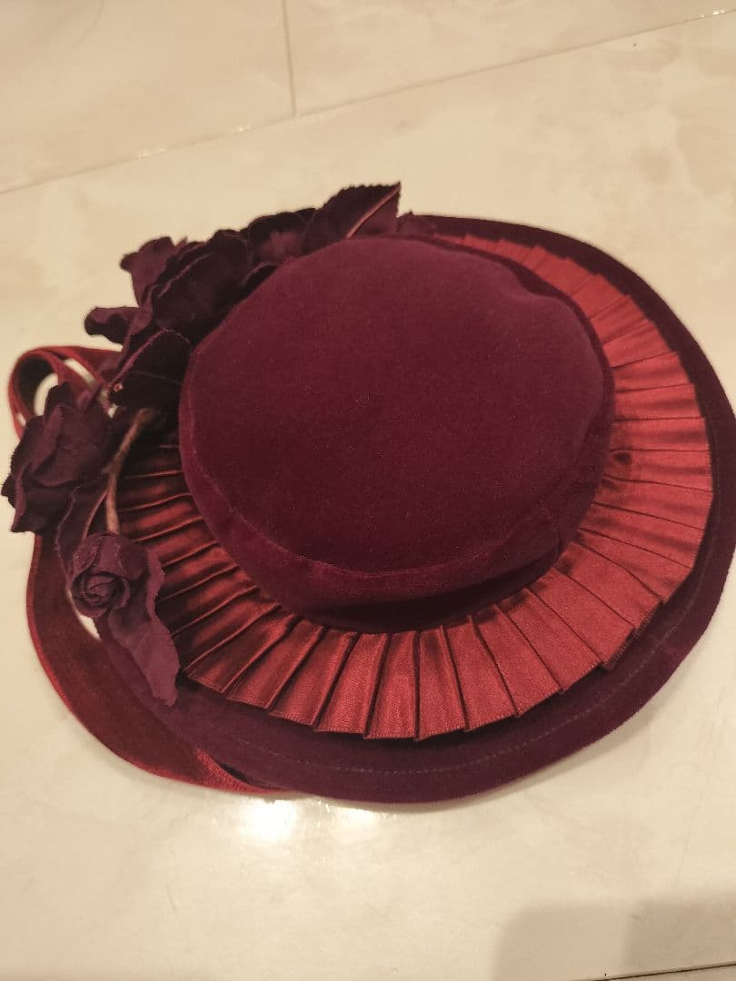 ヴィクトリアンメイデン　ベロアローズミニハット　ボルドー
