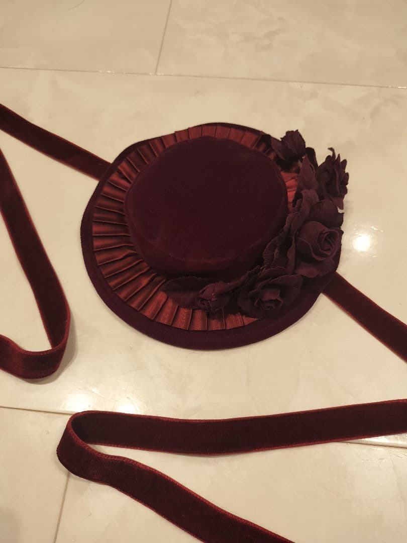 ヴィクトリアンメイデン　ベロアローズミニハット　ボルドー