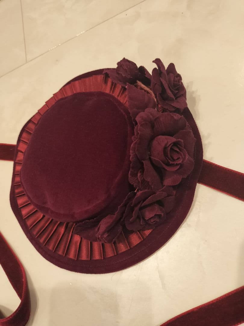 ヴィクトリアンメイデン　ベロアローズミニハット　ボルドー