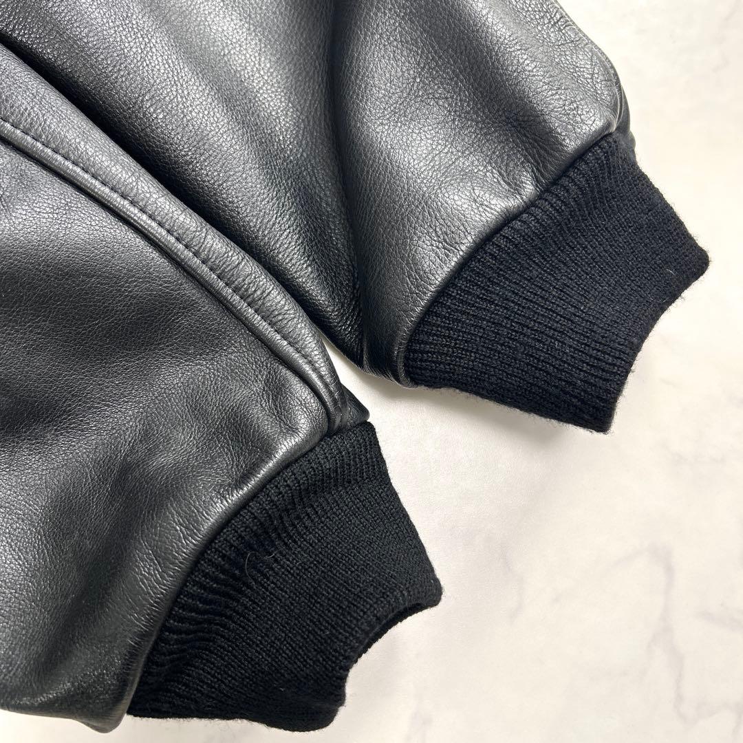 希少✨カールヘルム スタジャン 牛革 バッグロゴ 黒 M ピンクハウス