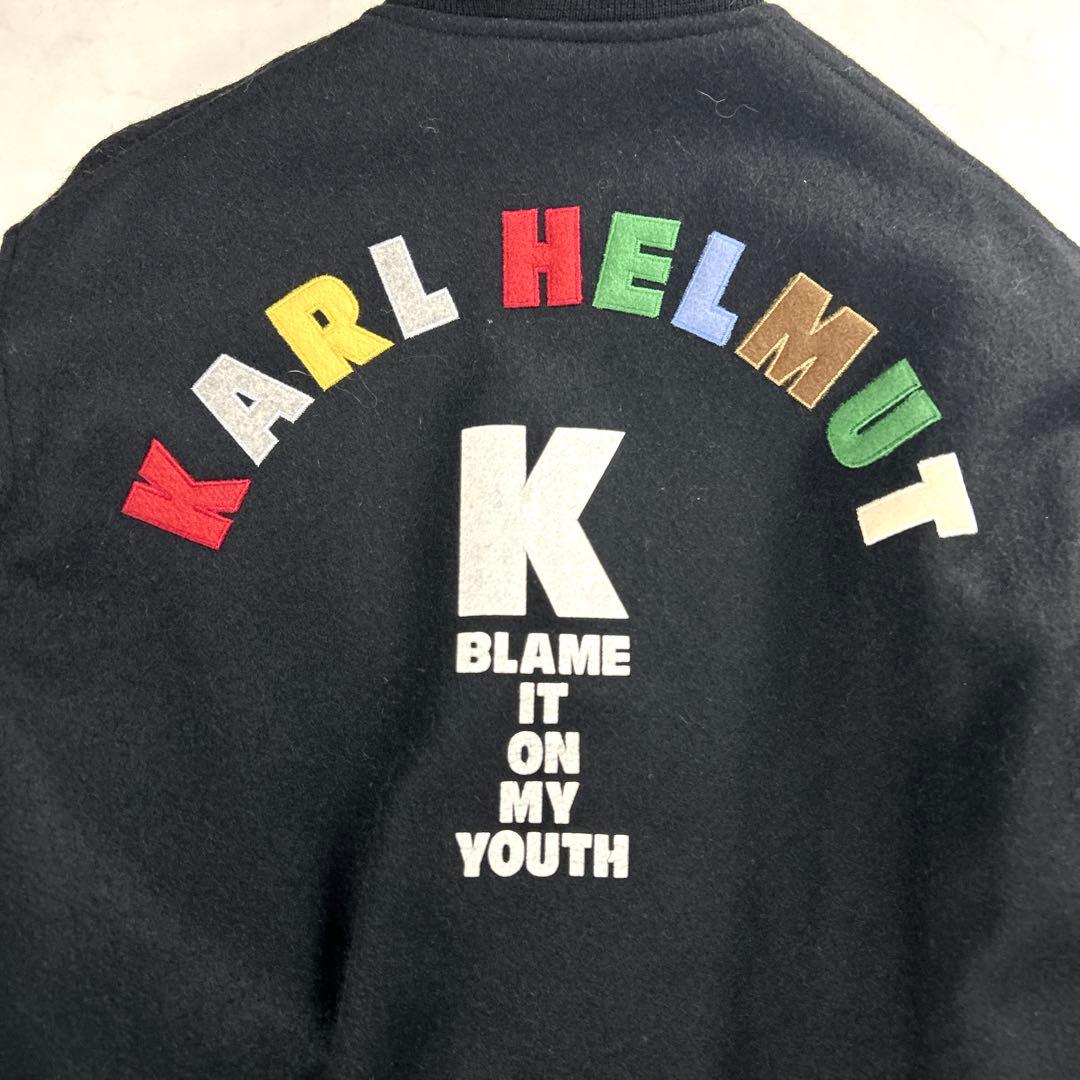 希少✨カールヘルム スタジャン 牛革 バッグロゴ 黒 M ピンクハウス