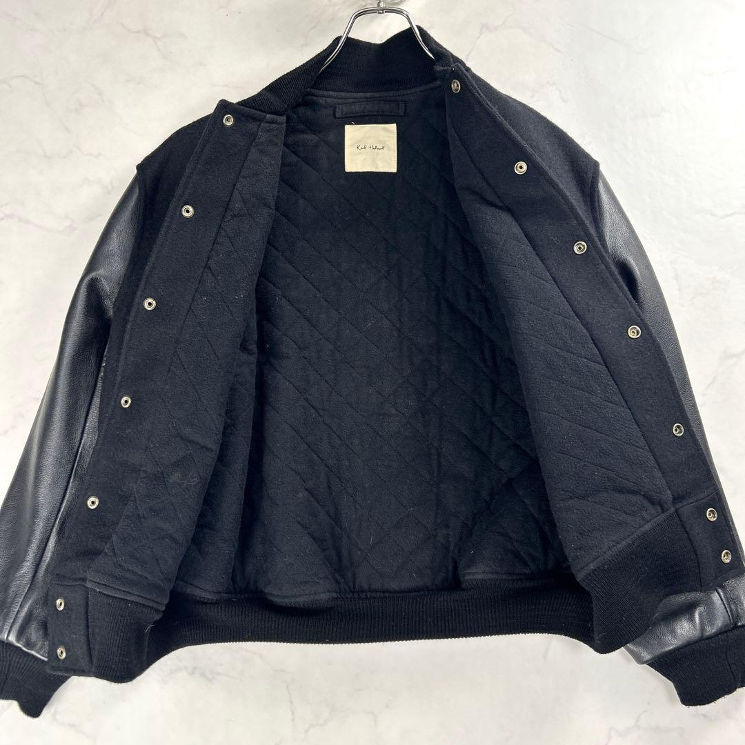 希少✨カールヘルム スタジャン 牛革 バッグロゴ 黒 M ピンクハウス