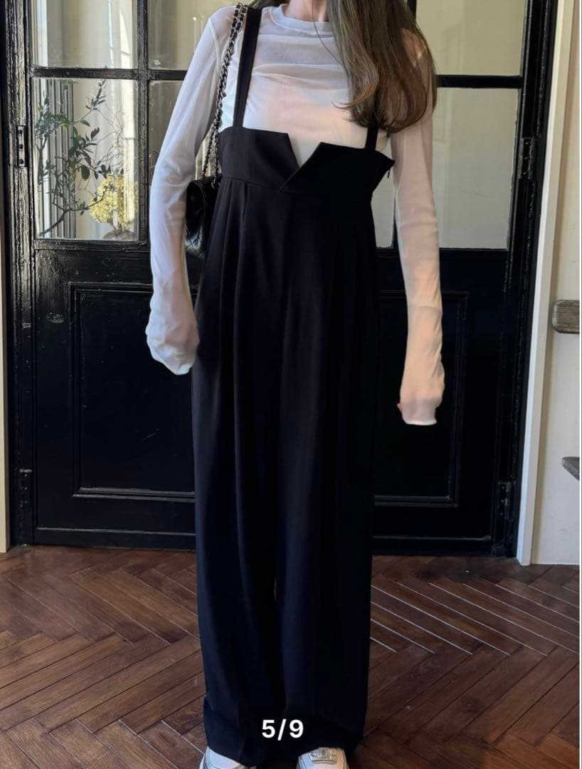 今期購入★試着のみタグ付き★rinir リミル　ハイウエストサロペット　ブラック