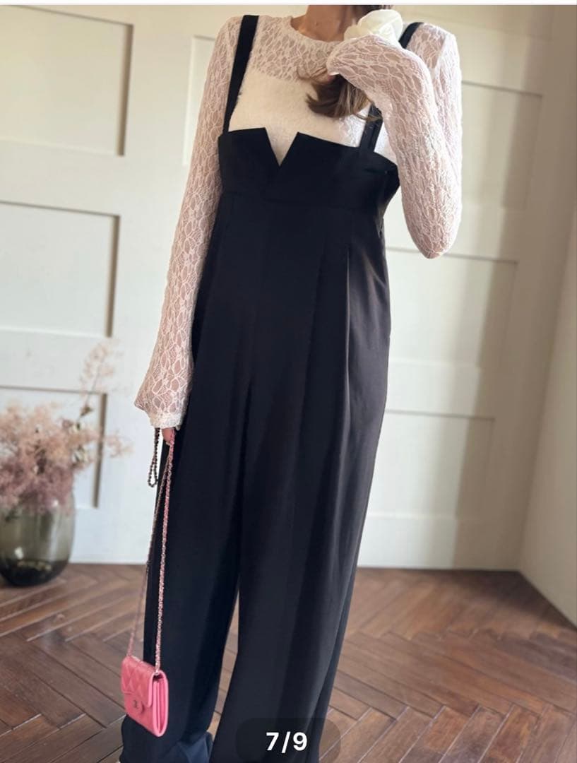 今期購入★試着のみタグ付き★rinir リミル　ハイウエストサロペット　ブラック