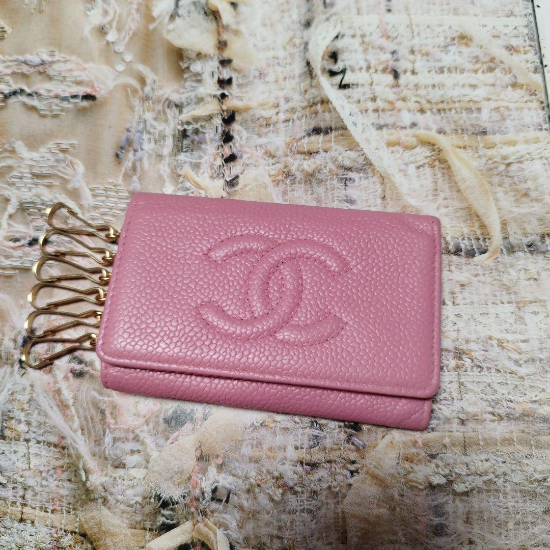 シャネル　キャビアスキン　キーケース♡