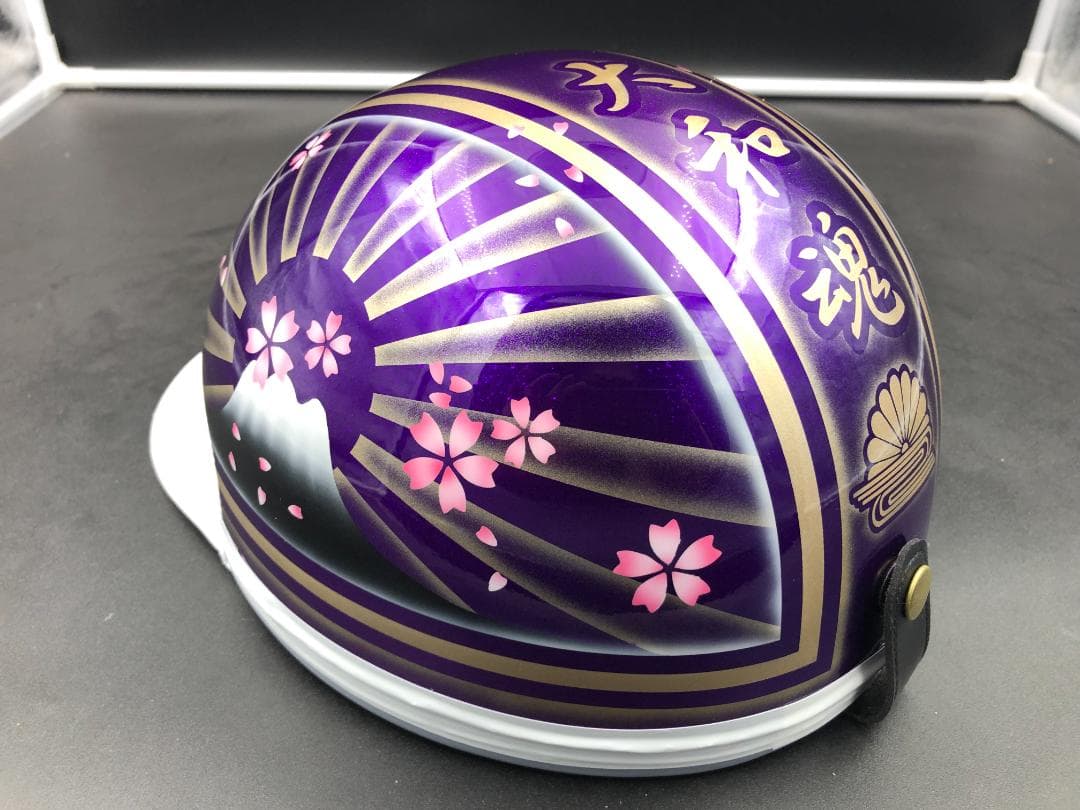 コルク半　カスタム　富士日章　三つボタン　パープルラメゴールドぼかし　桜送料無料