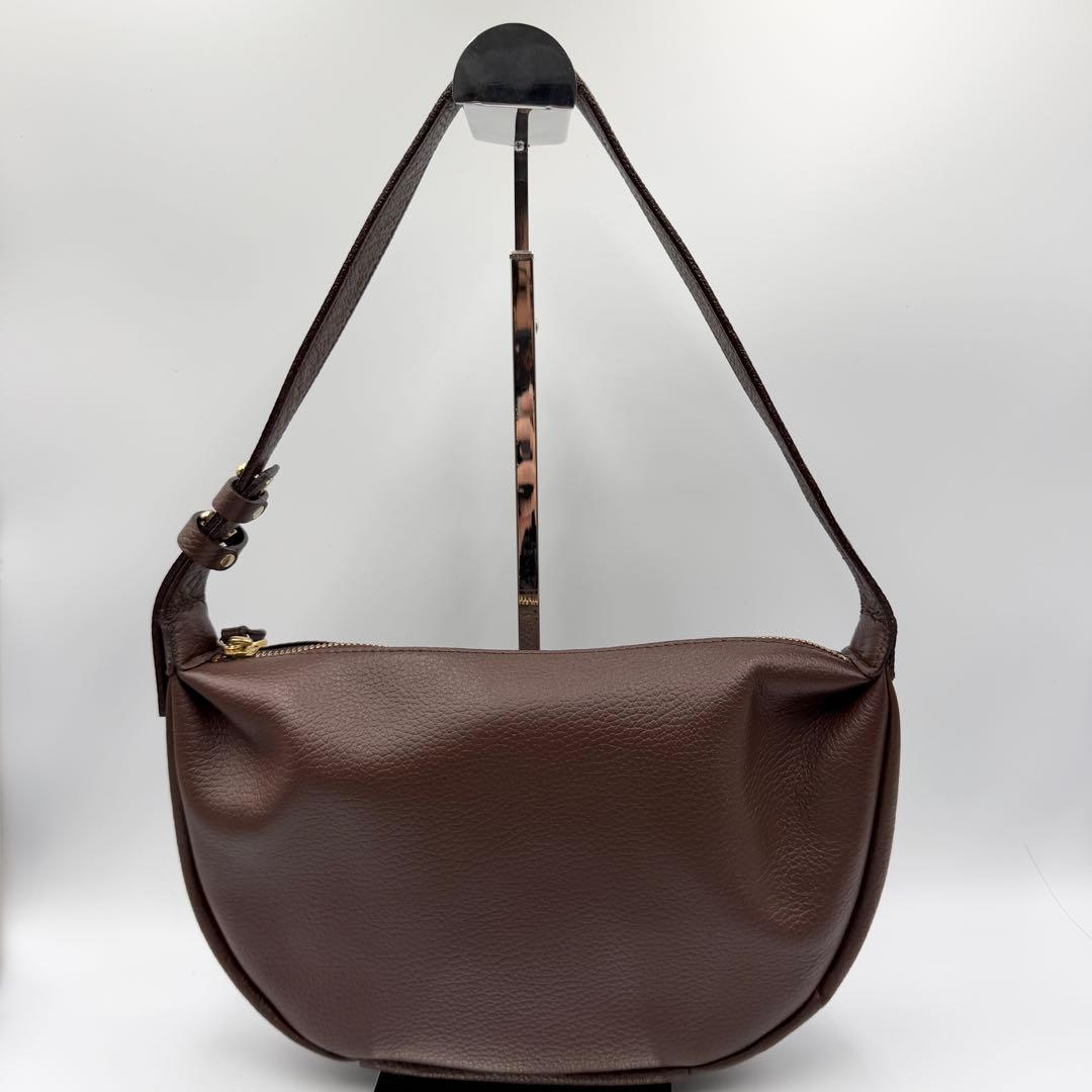 【美品　24年製】ラシット　ハーフムーンバッグ　ワンショルダー　レザー　ブラウン