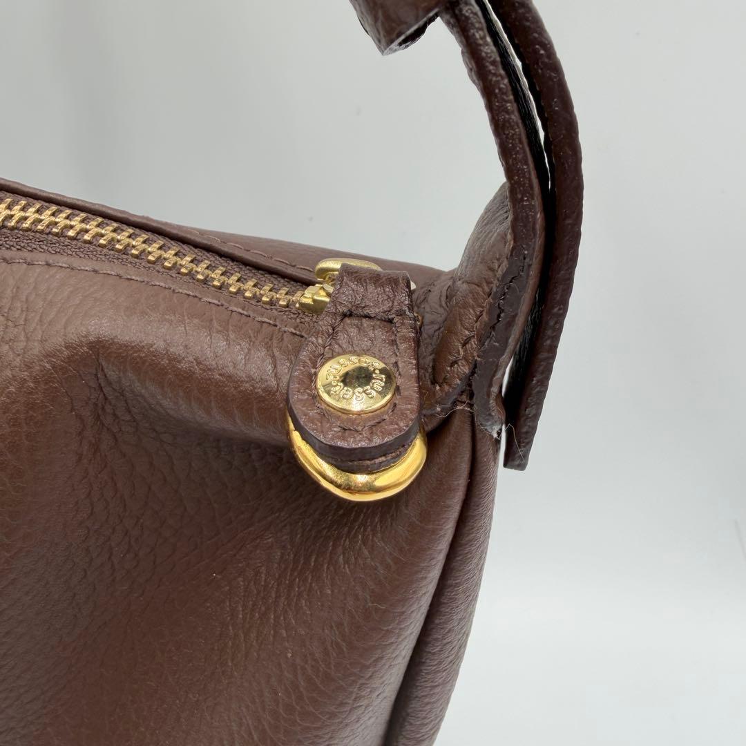 【美品　24年製】ラシット　ハーフムーンバッグ　ワンショルダー　レザー　ブラウン