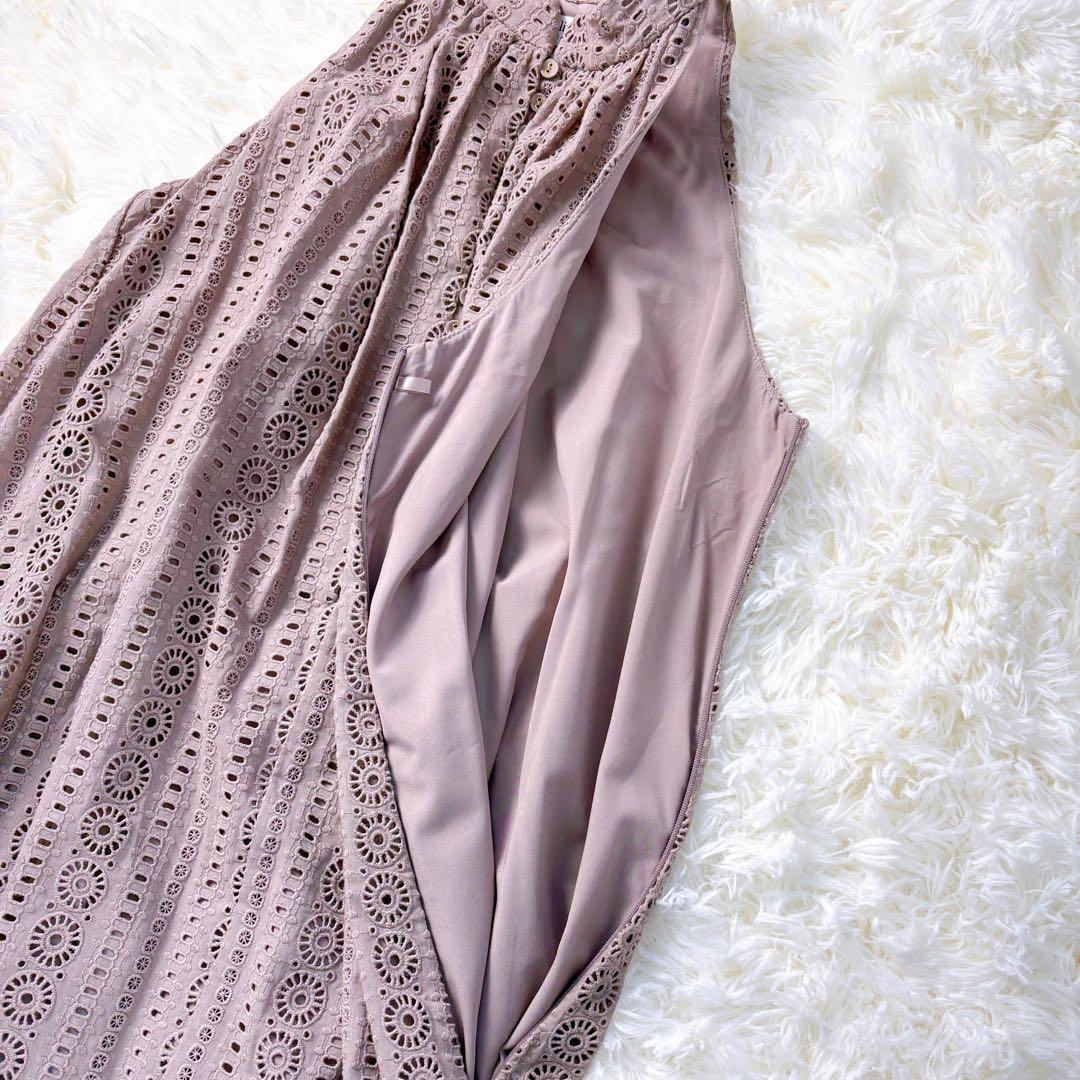 極美品◆herlipto Lace-trimmed Belted Dress　M