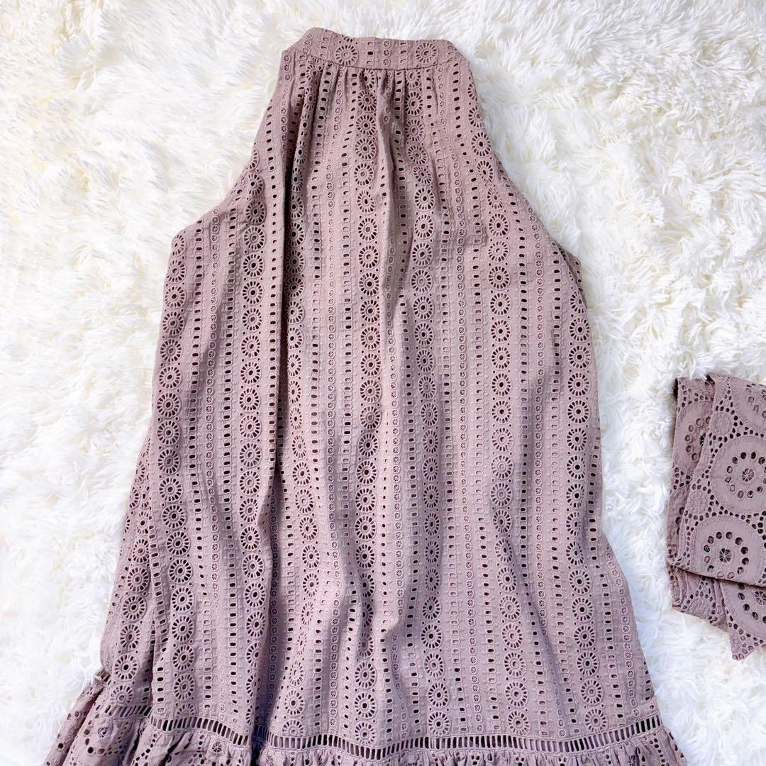 極美品◆herlipto Lace-trimmed Belted Dress　M