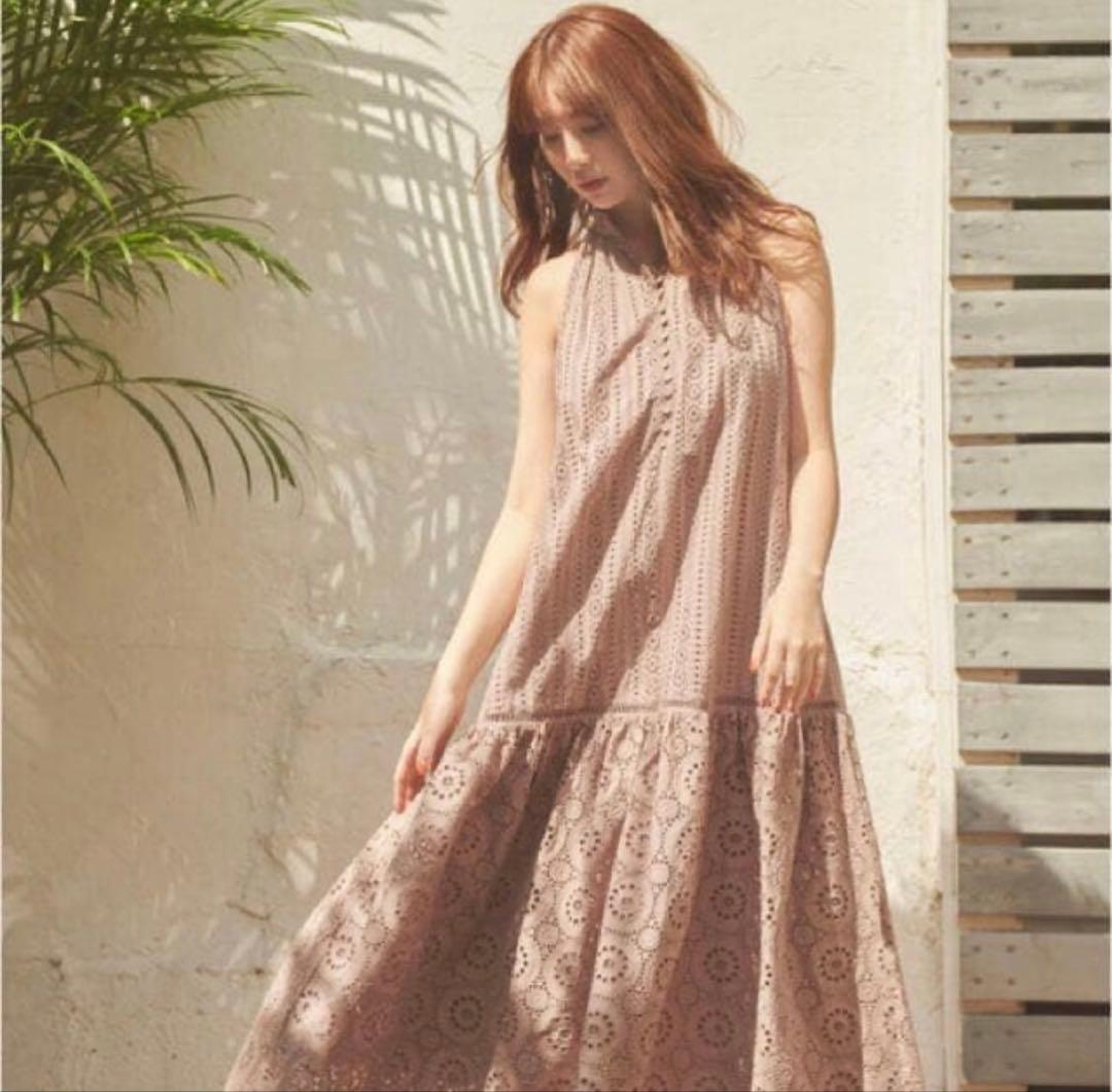 極美品◆herlipto Lace-trimmed Belted Dress　M