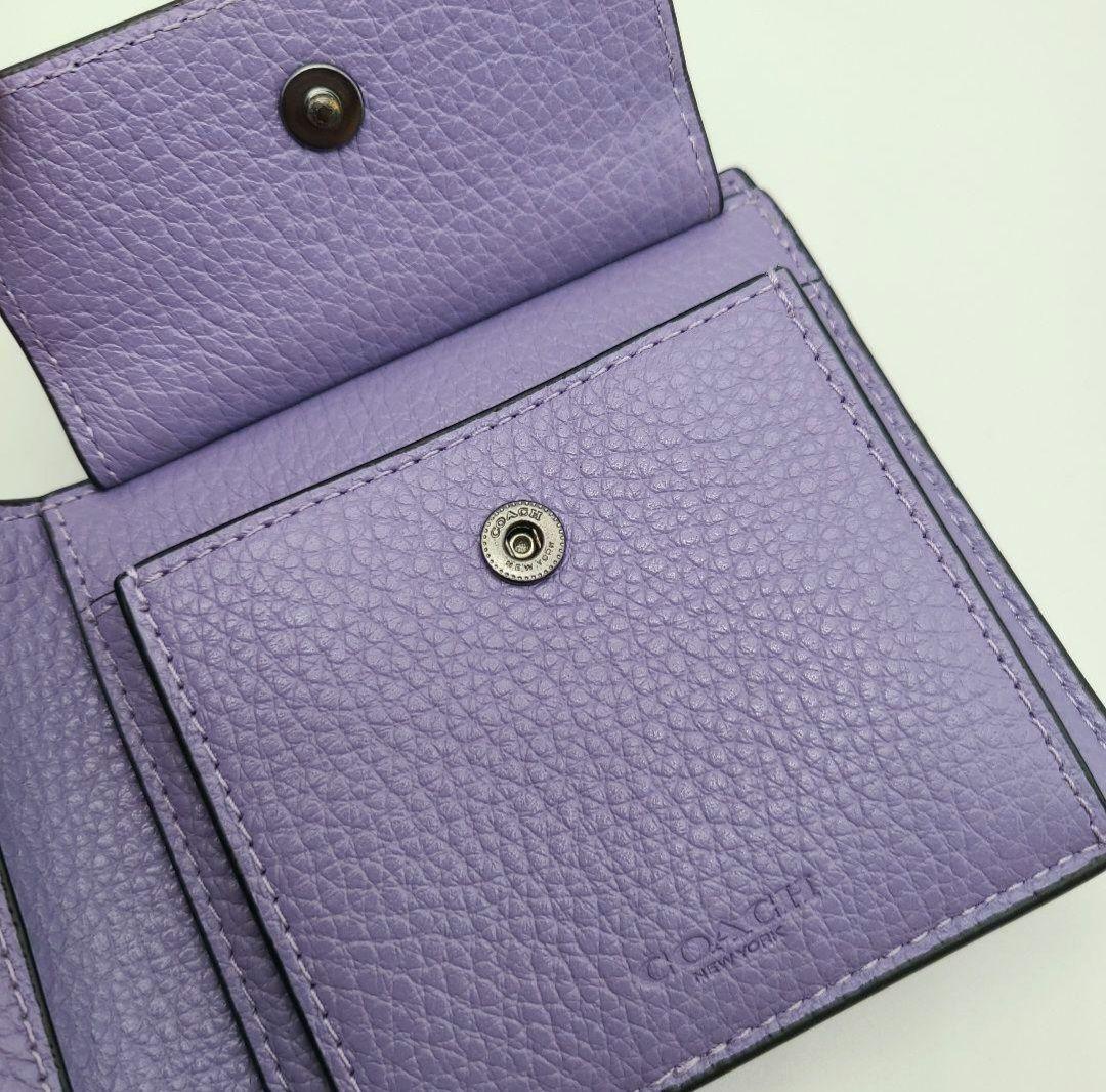 COACH 折り財布 新品 パープル 最新作 限定品 お札入れ 小銭入れ