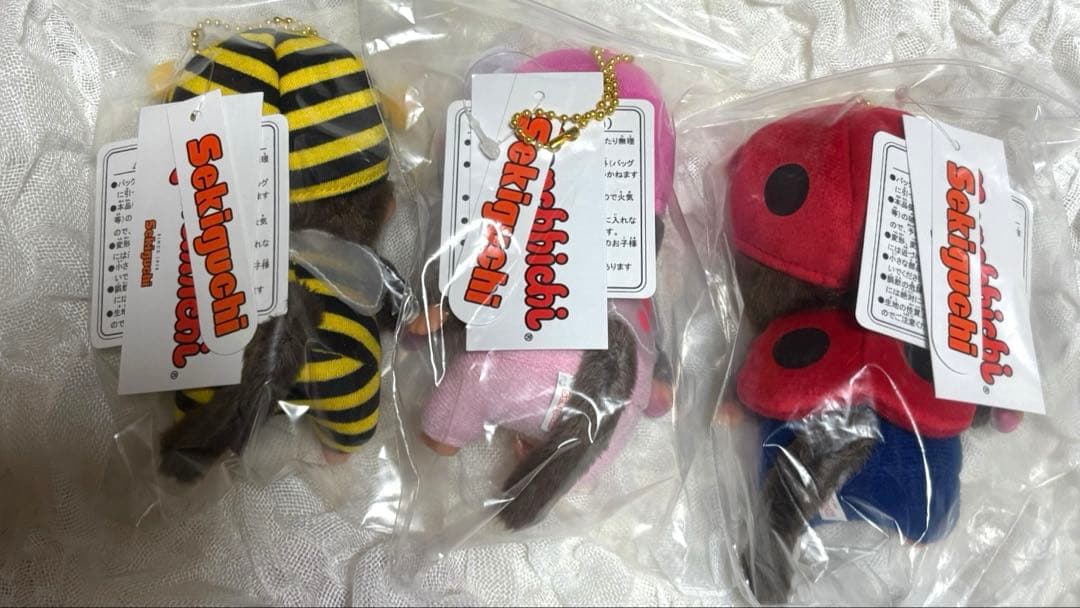 新品タグ付き　モンチッチ　顔でか　SS てんとう虫　ミツバチ　ちょうちょ
