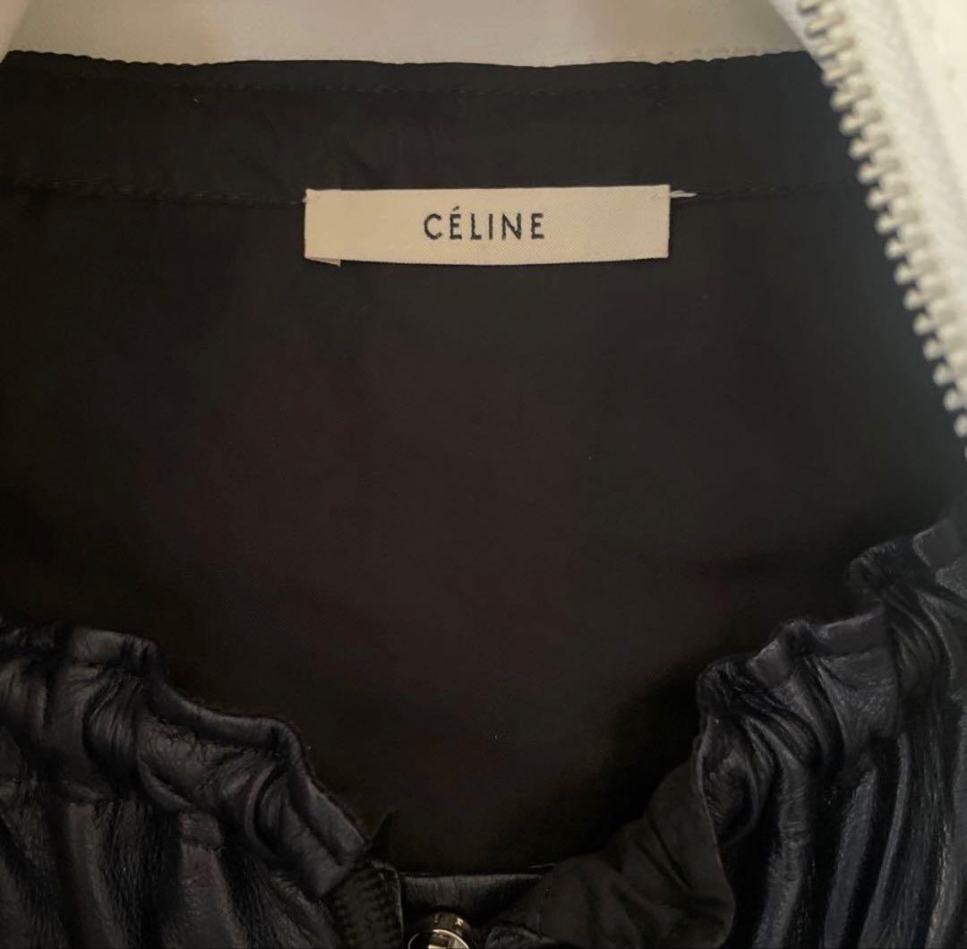 今日だけ価格!!CELINE ネイビー レザーコート 38サイズ