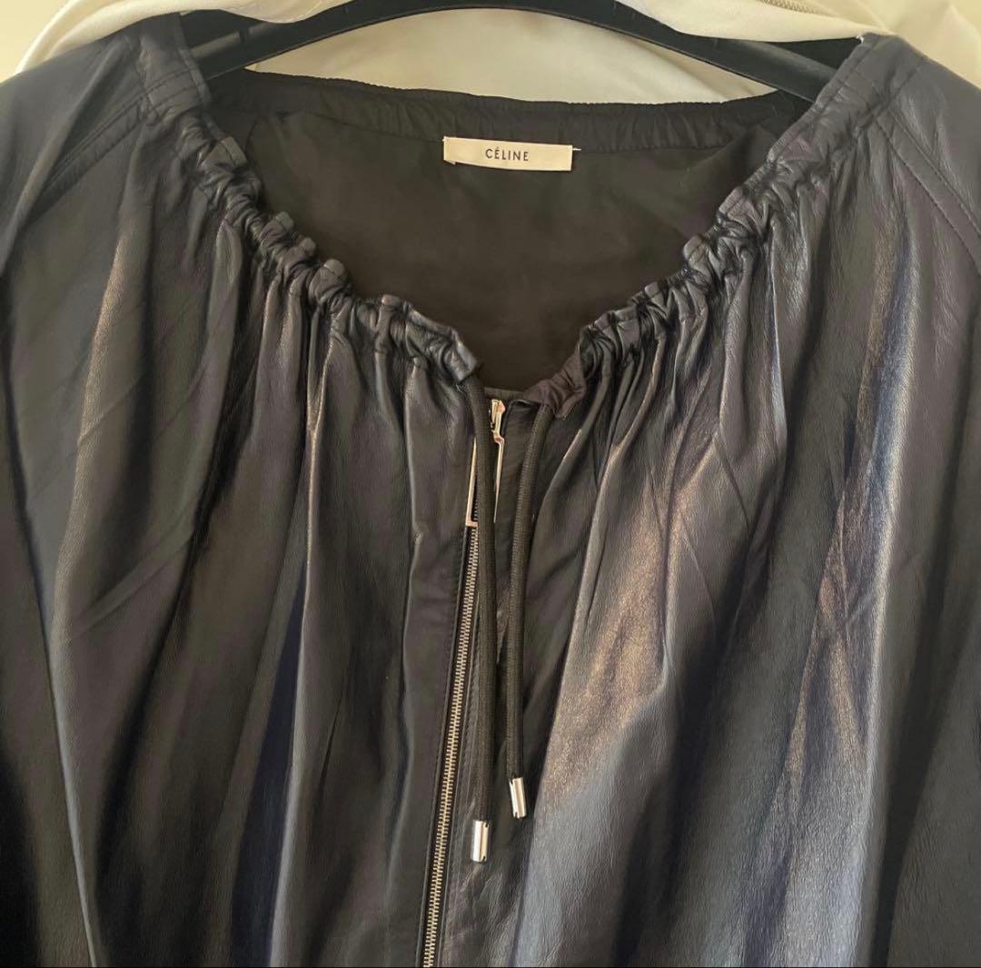 今日だけ価格!!CELINE ネイビー レザーコート 38サイズ