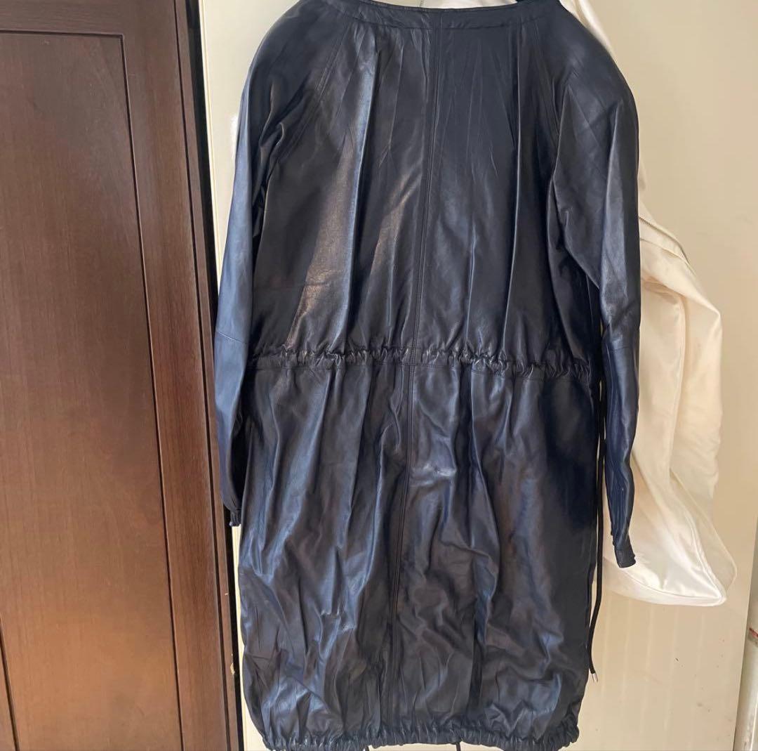 今日だけ価格!!CELINE ネイビー レザーコート 38サイズ