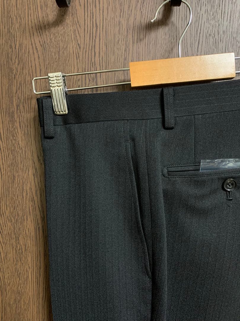 A6新品未使用！着心地抜群ストレッチビジネススーツ！ウォッシャブル無地調ブラック