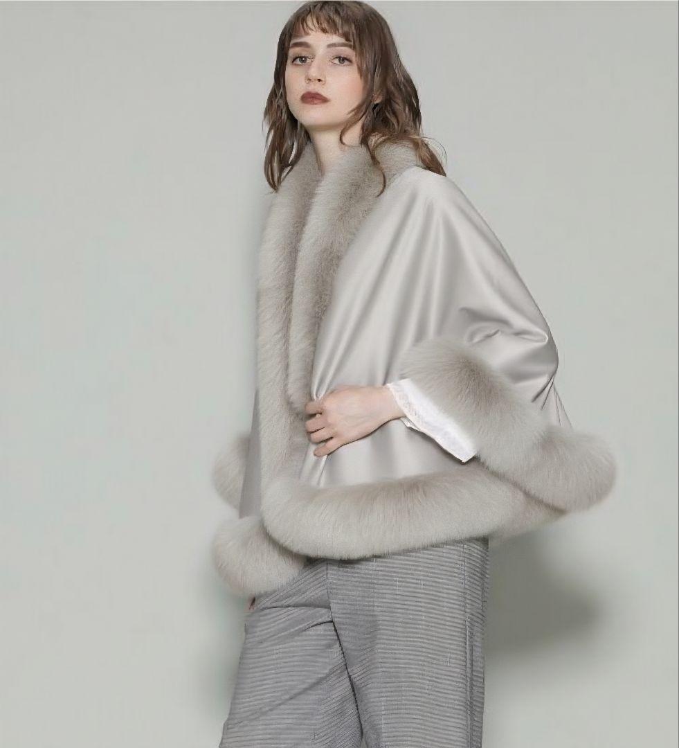 ほぼ未使用 グレースクラス Glace Class カシミヤフォックスストール