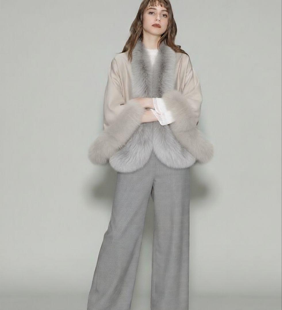 ほぼ未使用 グレースクラス Glace Class カシミヤフォックスストール