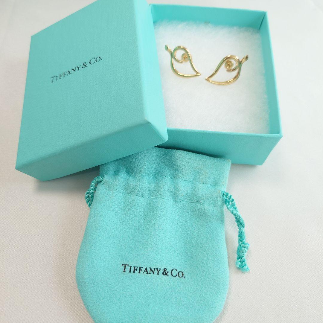 【希少】ティファニー K18 オープン リーフ ハート ピアス 7063