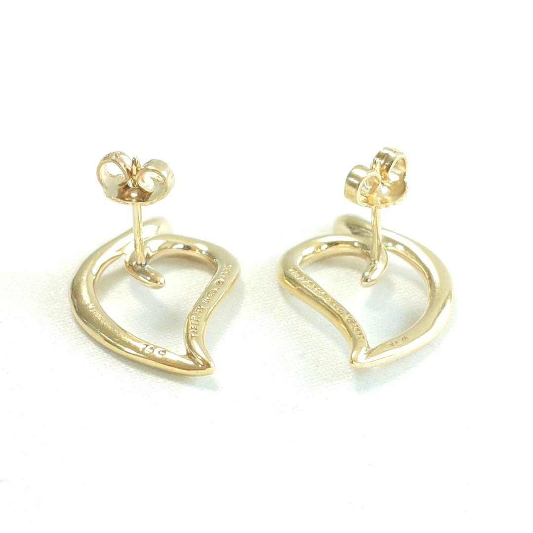 【希少】ティファニー K18 オープン リーフ ハート ピアス 7063