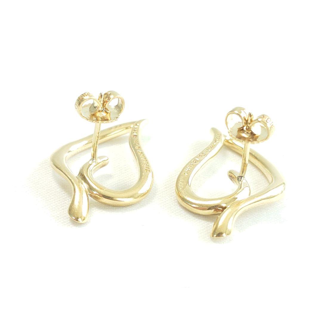 【希少】ティファニー K18 オープン リーフ ハート ピアス 7063