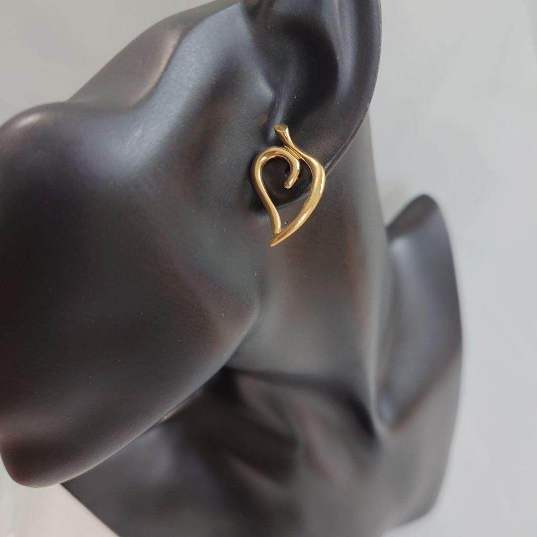 【希少】ティファニー K18 オープン リーフ ハート ピアス 7063