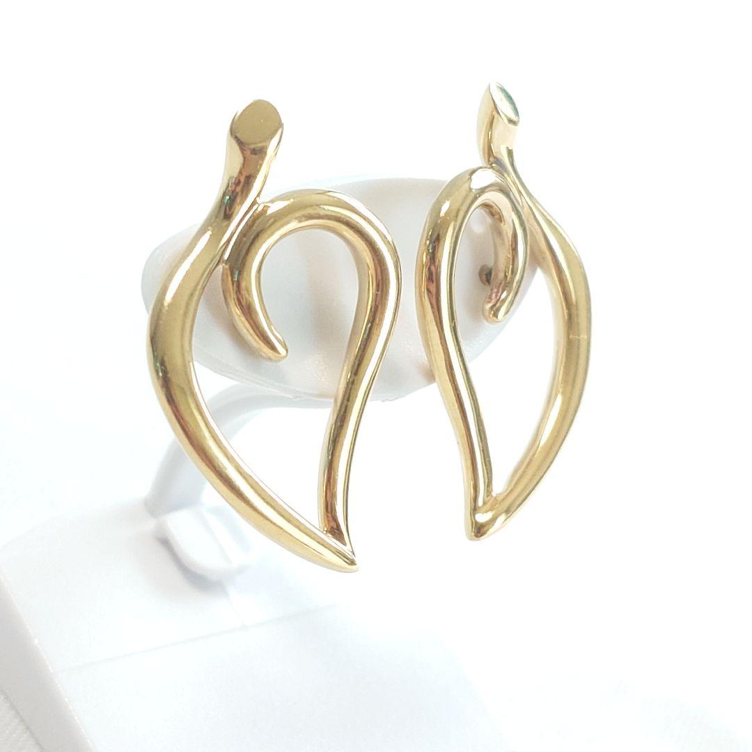 【希少】ティファニー K18 オープン リーフ ハート ピアス 7063