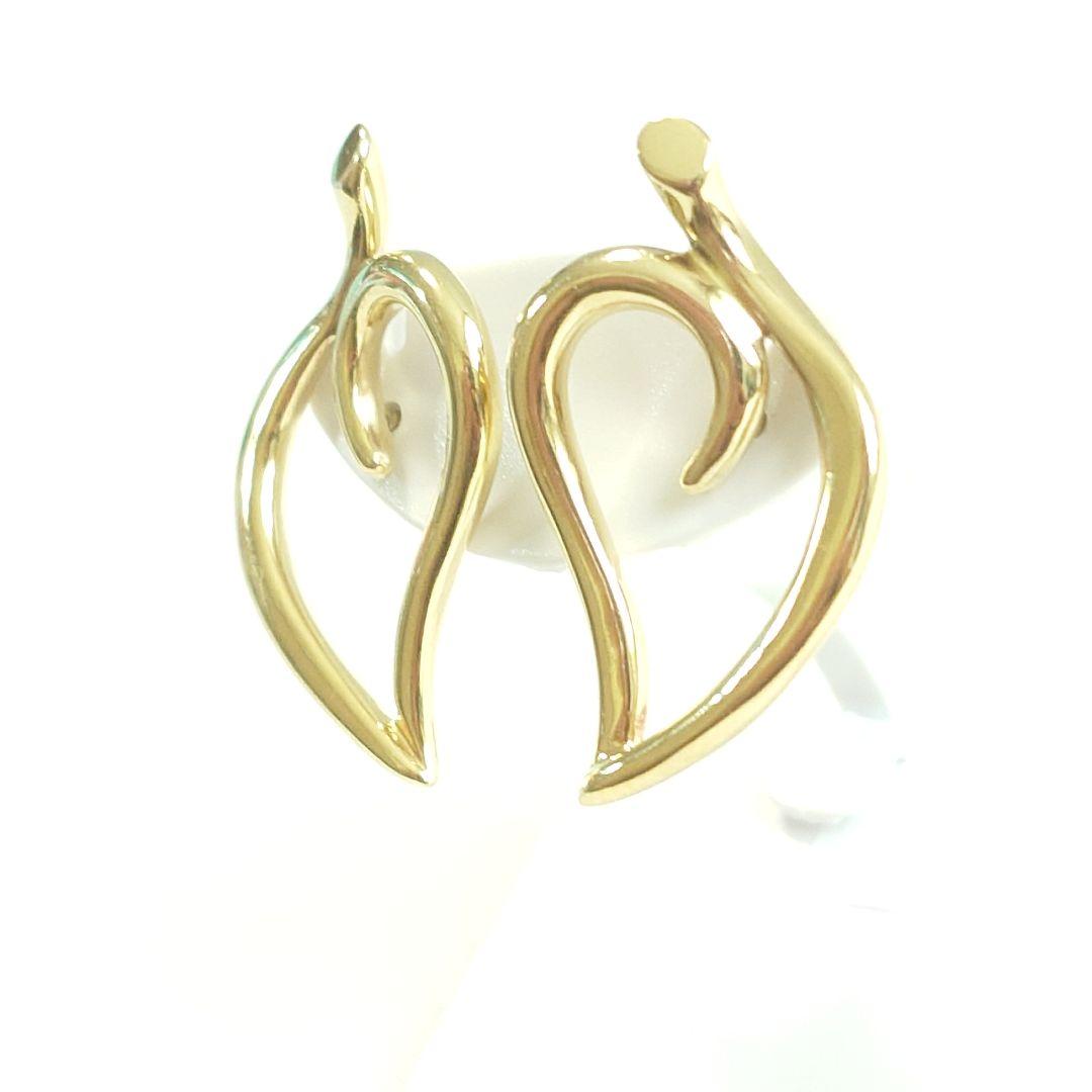 【希少】ティファニー K18 オープン リーフ ハート ピアス 7063