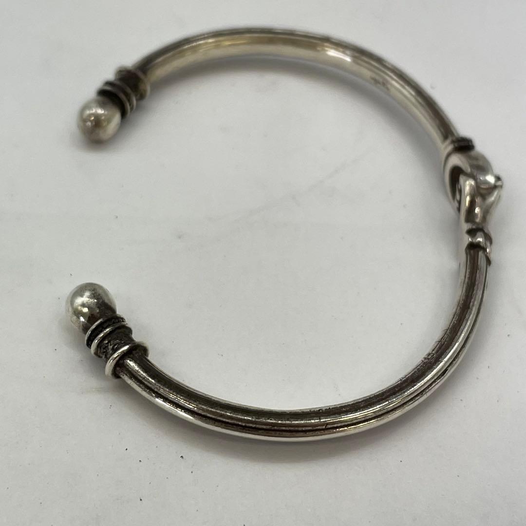 アガット シルバー バングル ブレスレット ストーン FR146