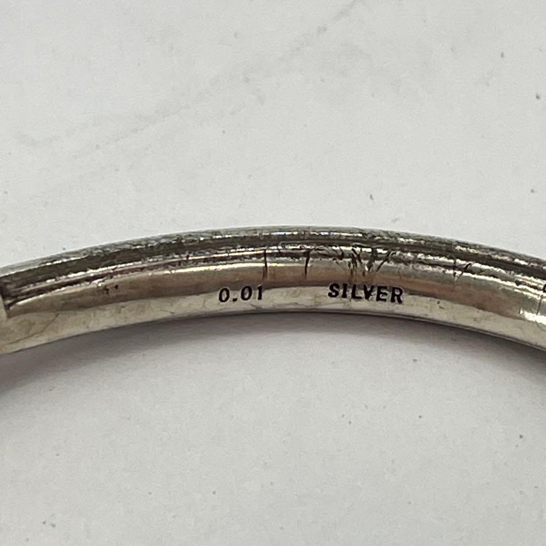 アガット シルバー バングル ブレスレット ストーン FR146