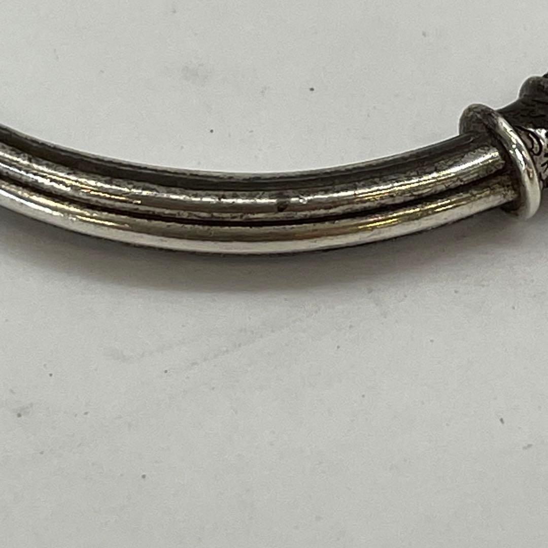 アガット シルバー バングル ブレスレット ストーン FR146