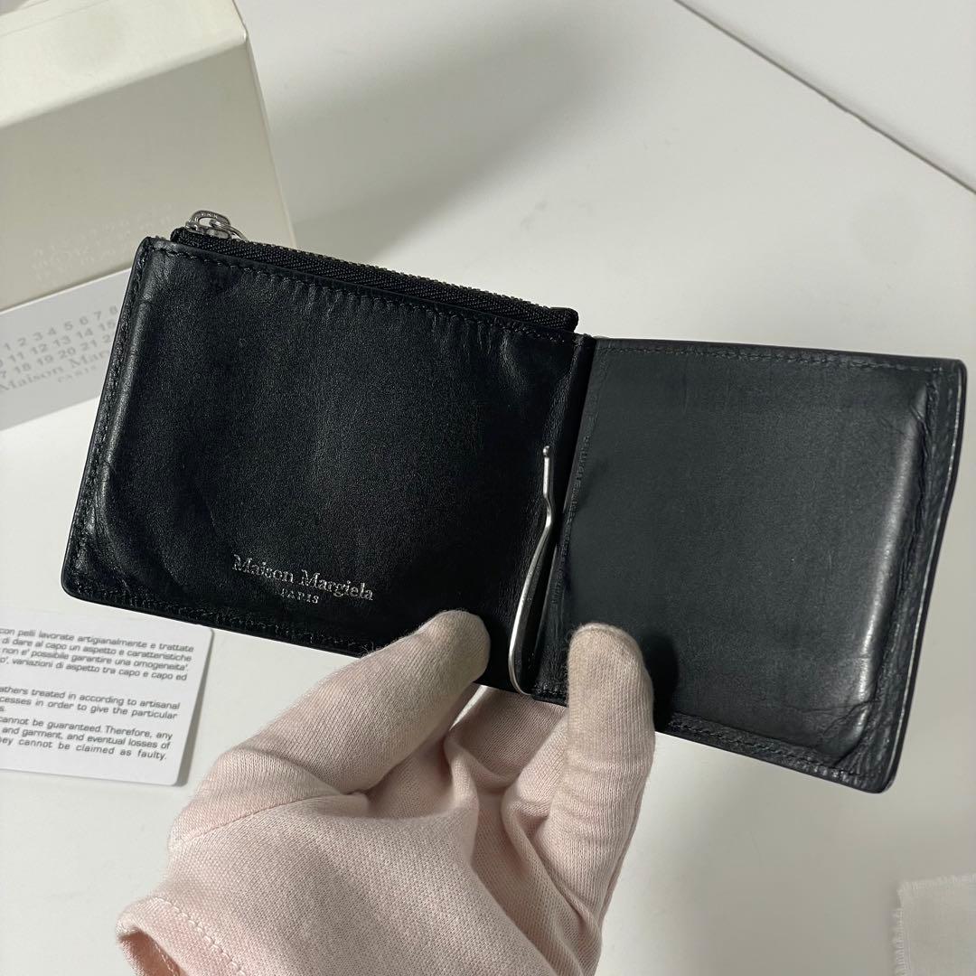 ✨️付属品✨️ マルジェラ マネークリップ シボ革 レザー 4ステッチ 黒