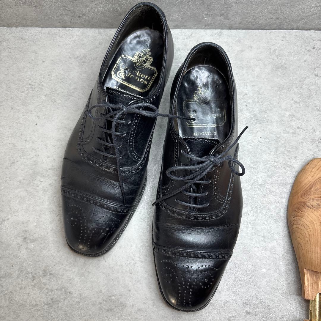 CROCKETT&JONES クロケットアンドジョーンズ セミブローグ 革靴 黒