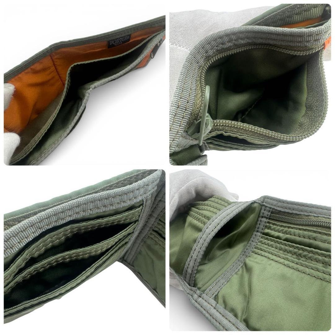 希少カラー✨極美品✨ポーター　タンカー　二つ折り財布　セージグリーン　吉田カバン