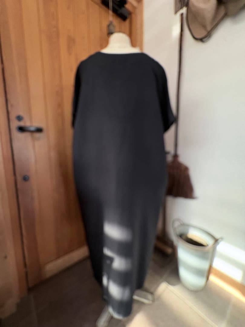 かぐれ　ウールリネンカフタンワンピース　美品