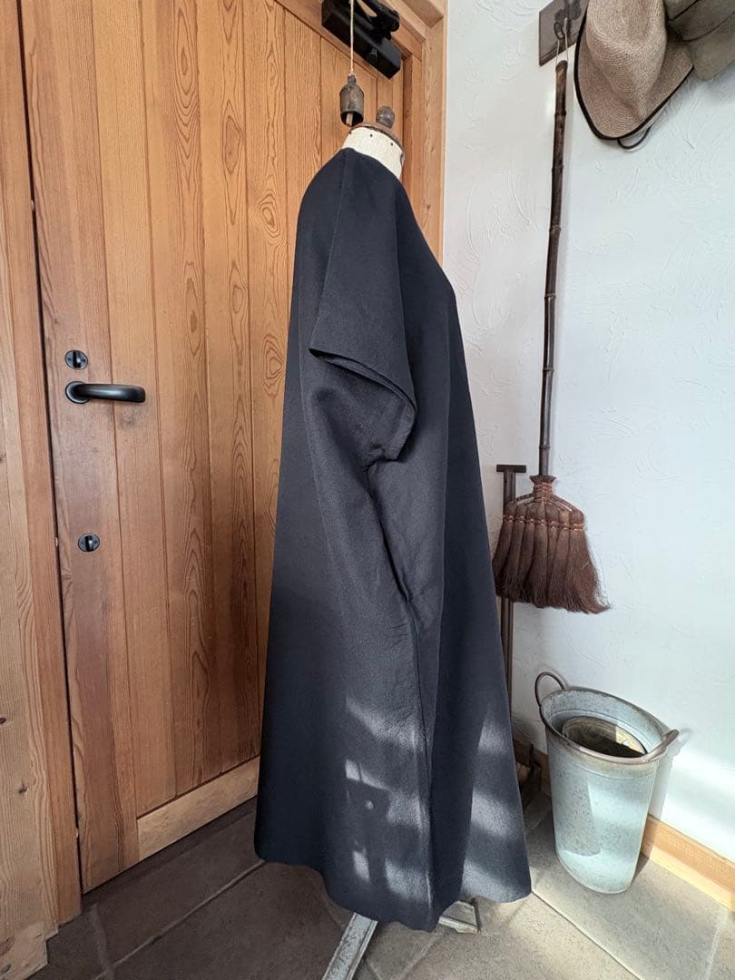 かぐれ　ウールリネンカフタンワンピース　美品