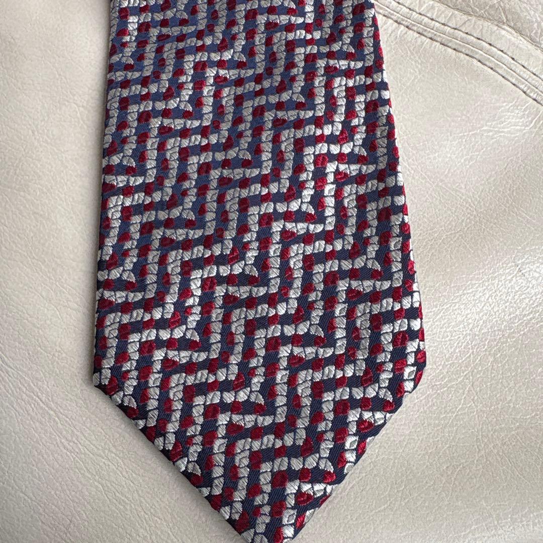 Charvet シルク ネクタイ ネイビー レッド