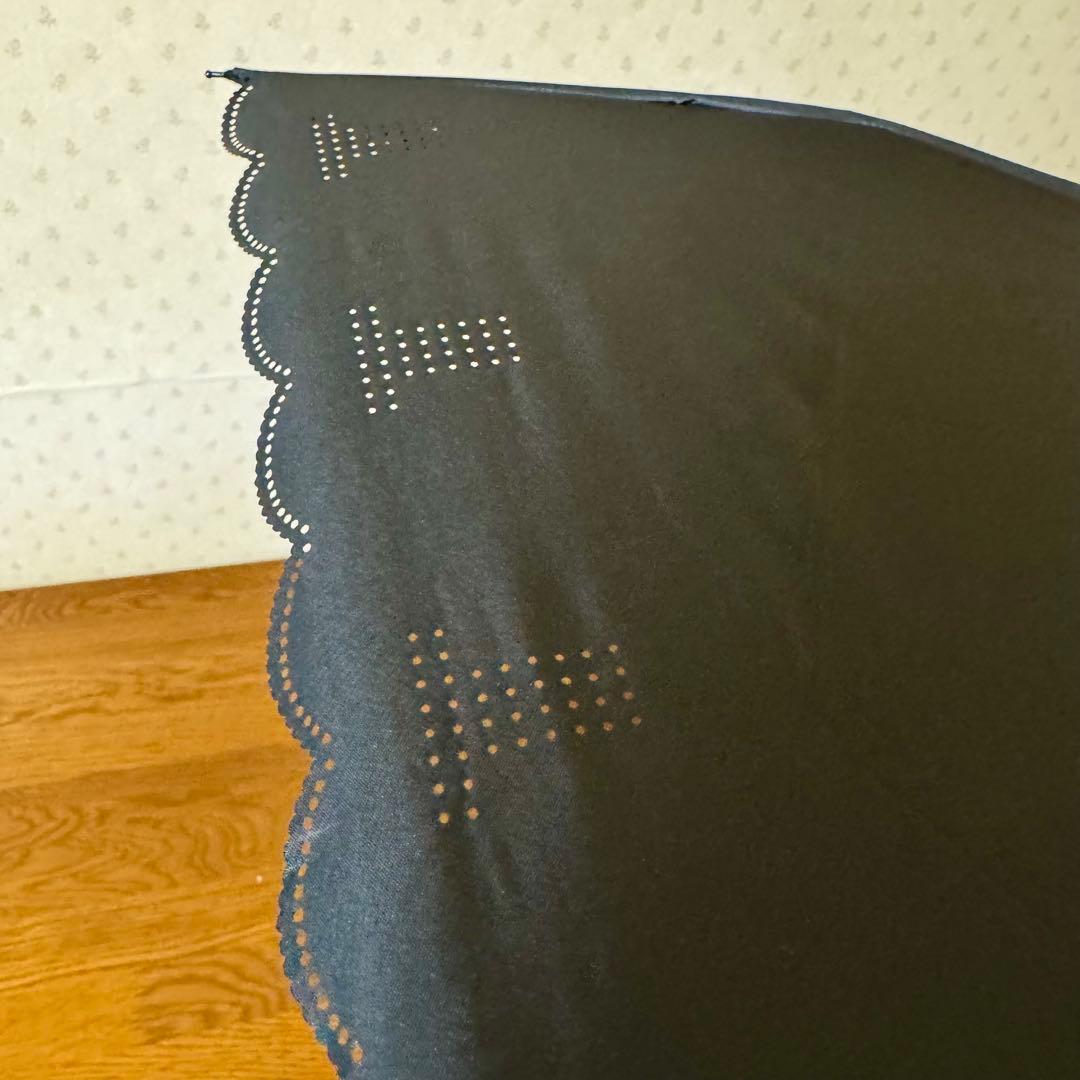 ★新品★ランバンコレクション　晴雨兼用　折りたたみ日傘　１級遮光　遮熱　黒　ロゴ