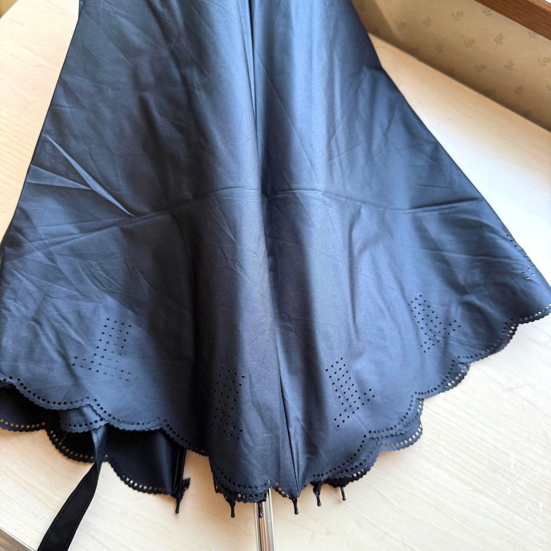 ★新品★ランバンコレクション　晴雨兼用　折りたたみ日傘　１級遮光　遮熱　黒　ロゴ