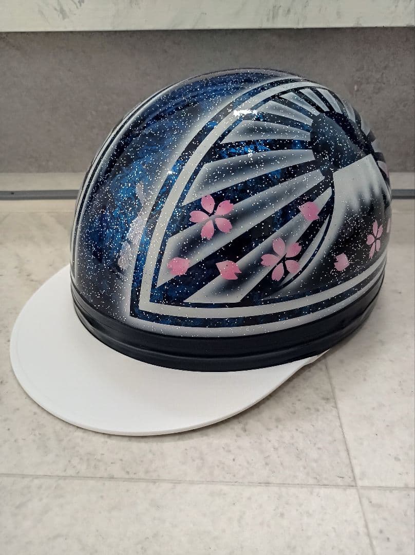 カスタムコルク半　Candyブルーラップ✘白富士日章　七色ラメ