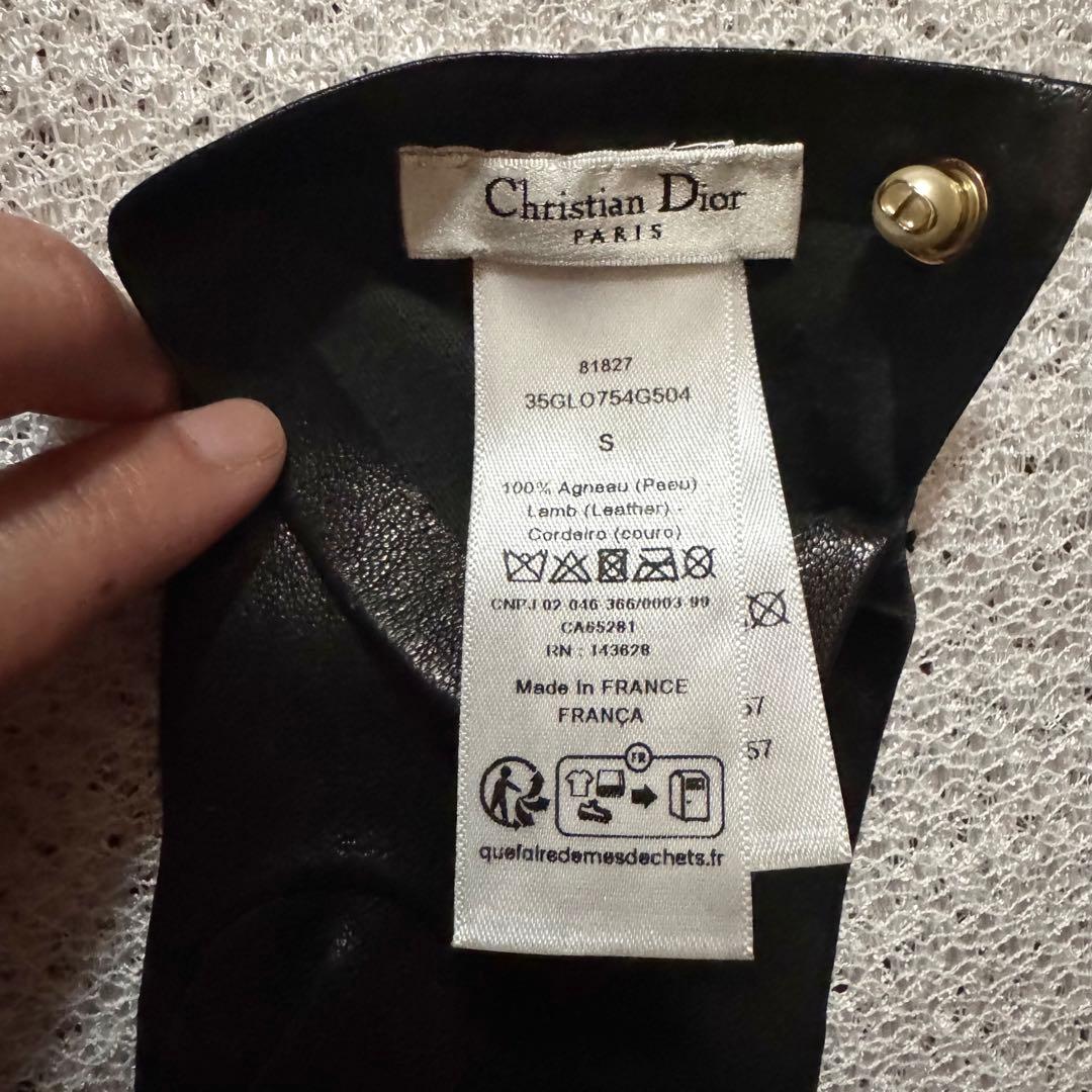 試着のみChristianDiorパールボタンつきレザーグローブ5