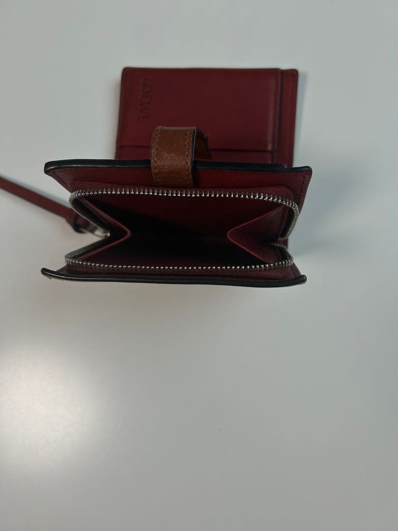 LOEWE 二つ折り財布 ブラウン コンパクト ウォレット