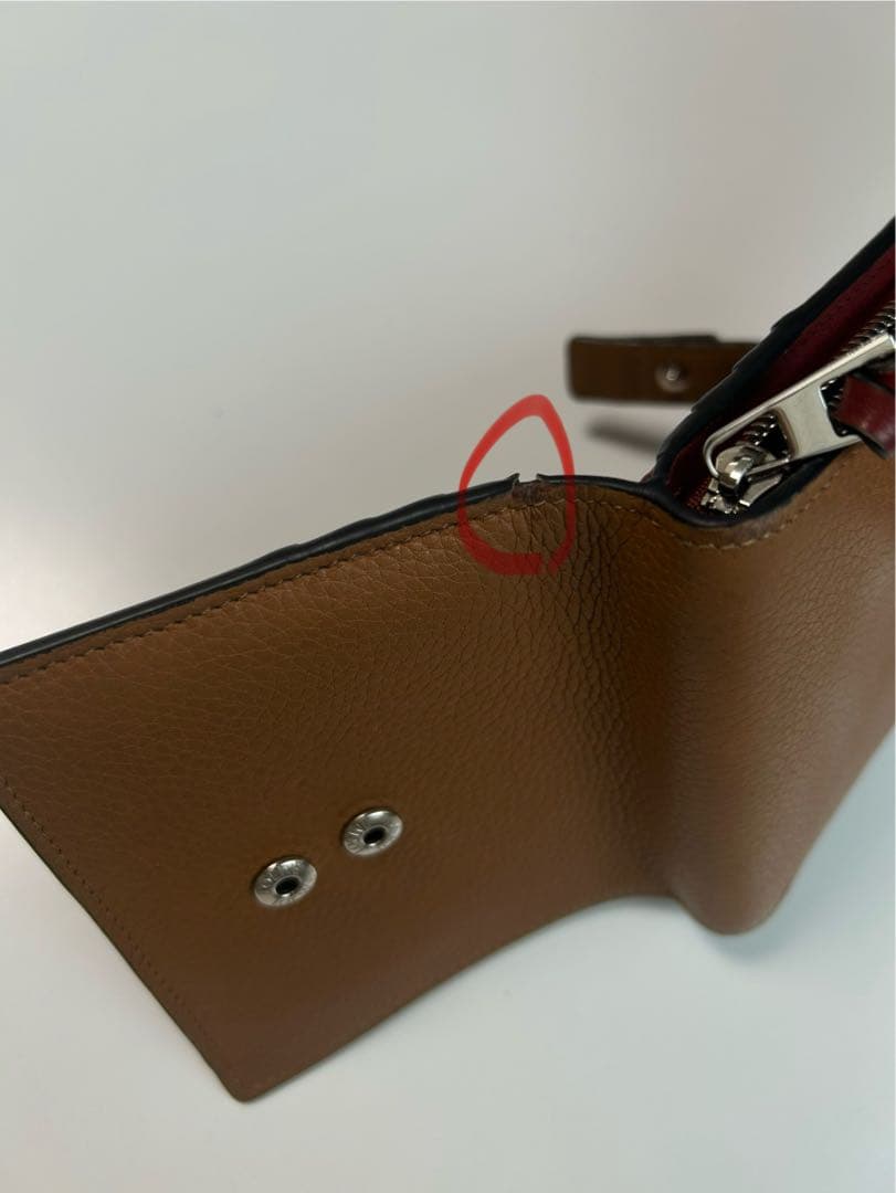 LOEWE 二つ折り財布 ブラウン コンパクト ウォレット