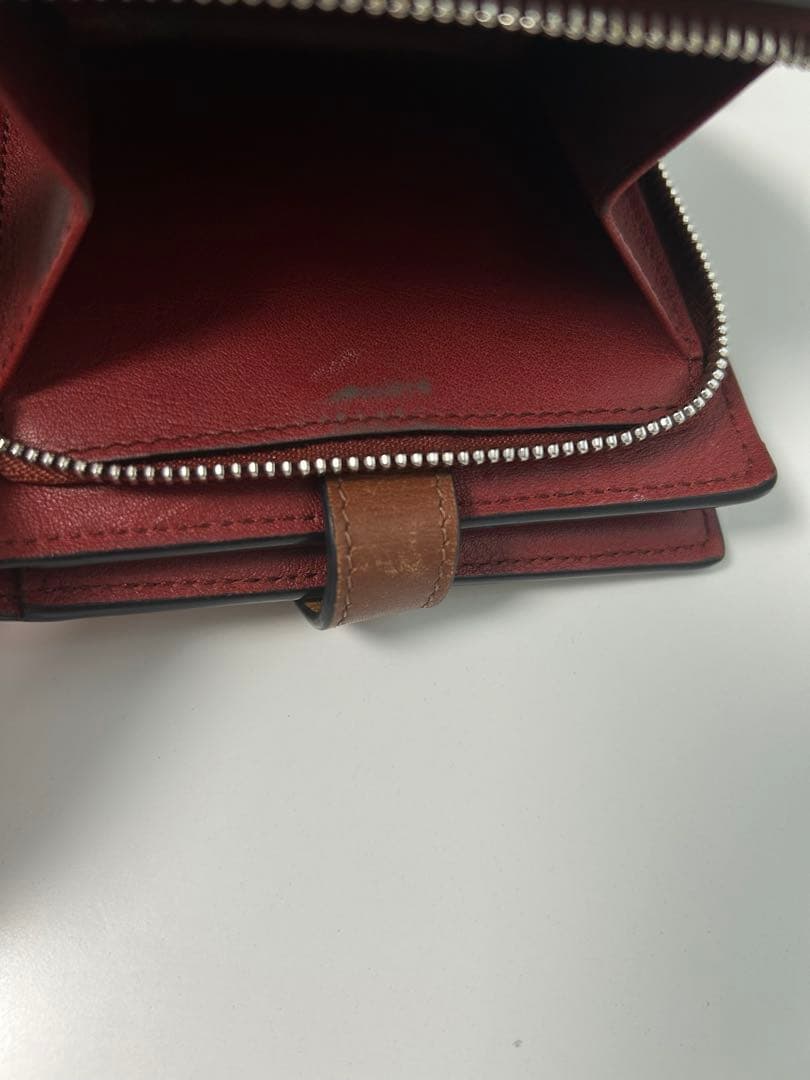 LOEWE 二つ折り財布 ブラウン コンパクト ウォレット