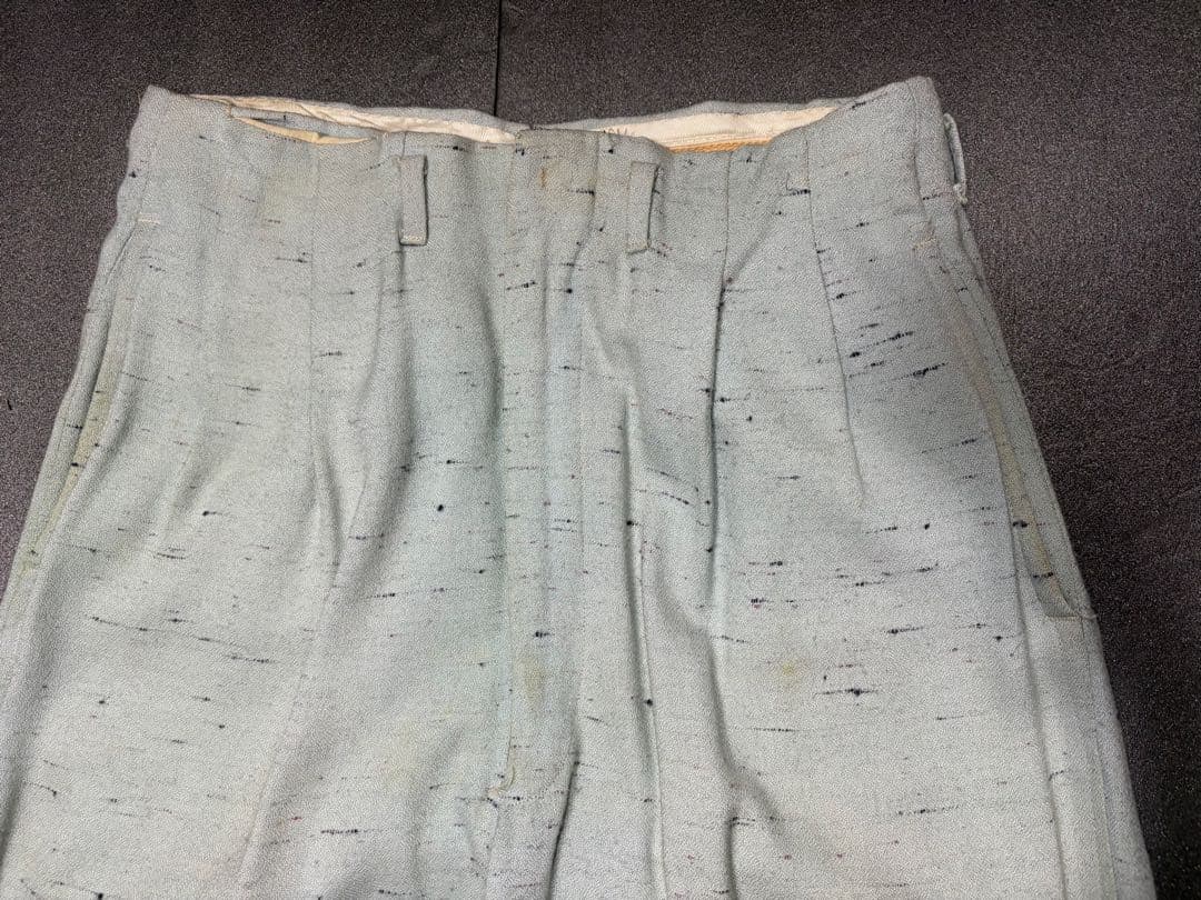 50s ミントグリーンスラックス ヴィンテージ ネップ カスリ 40s 60s