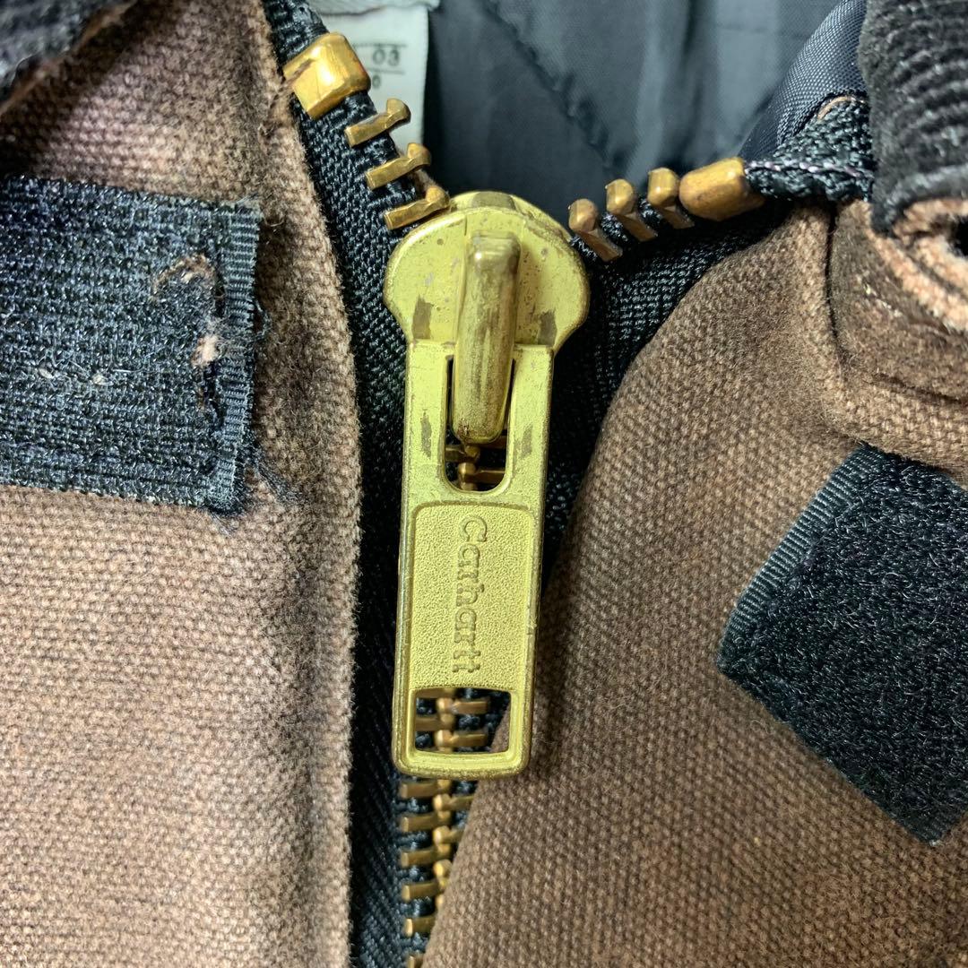 USA製 カーハート トラディショナルコート 3XL ブラウン レザーロゴパッチ